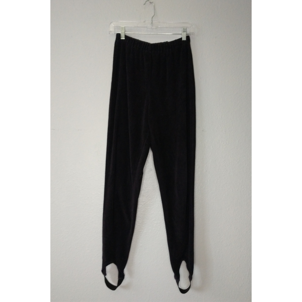 Vintage Paradox Women's Small Dark Purple Leggings Jogger Yoga Pants Velvet High